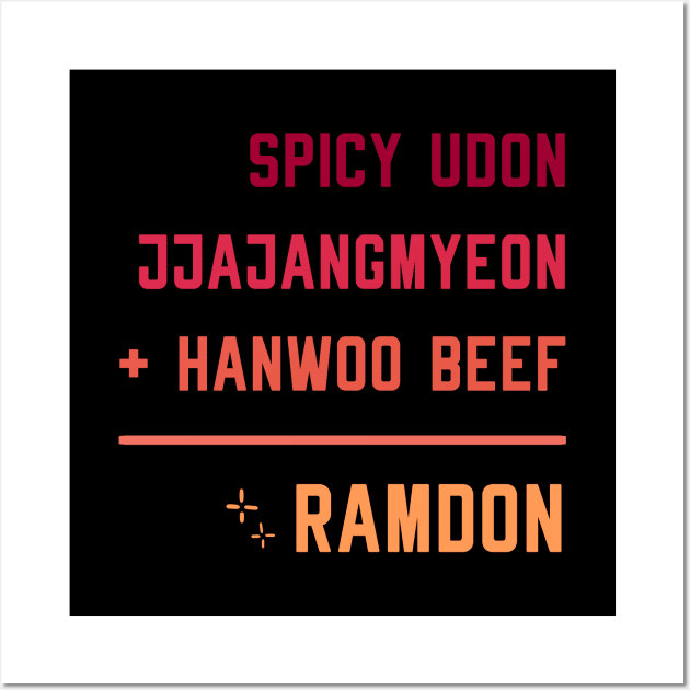 Spicy Udon Jjajangmyeon Hanwoo Beef Ramdon Parasite Wall Art by yellowpomelo